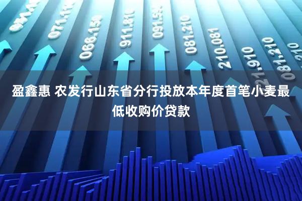 盈鑫惠 农发行山东省分行投放本年度首笔小麦最低收购价贷款