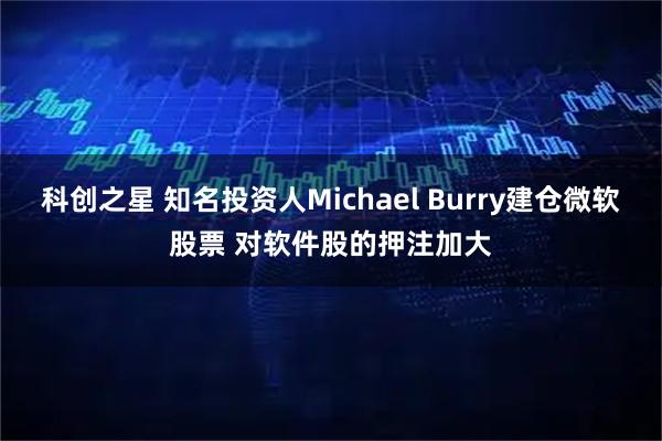 科创之星 知名投资人Michael Burry建仓微软股票 对软件股的押注加大
